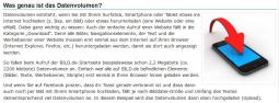Abbildung des Themas Datenvolumen auf der Internetseite