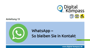 Links neben dem Titel der Anleitung: Abbildung des grün-weißen WhatsApp-Logo