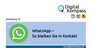 Links neben dem Titel der Anleitung: Abbildung des grün-weißen WhatsApp-Logo
