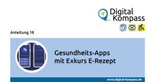 Titelblatt der Anleitung 18: Gesundheits-Apps mit Exkurs E-Rezept