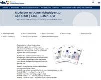 Bildschirmaufnahme der Startseite der Modulbox des DVV